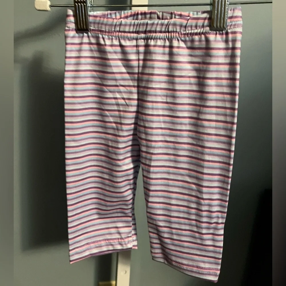 Pete and Lucy Pink and Purple Unicorn Ruffle Tank Top and Striped Capri Set. NWT
